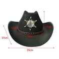 thumbnail image 4 of Sombrero de vaquero Bewildely elegante sombrero para El sol negro, 4 of 6