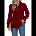 thumbnail image 1 of Suéter Tipo Túnica de Cuello Alto para Mujer, de Larga, de Punto Acanalado, Cómodo, Holgado, Informal, para Otoño Vino Tinto XXL, 1 of 7