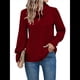 thumbnail image 1 of Suéter Tipo Túnica de Cuello Alto para Mujer, de Larga, de Punto Acanalado, Cómodo, Holgado, Informal, para Otoño Vino Tinto L, 1 of 7