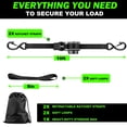 thumbnail image 3 of MATSKY 1"x10' Retractable Ratchet Straps Heavy Duty Tie Downs with Safety S-Hooks & Soft Loops, 1800lbs, for Truck, Trailer, ATV, 2-Pack, 3 of 7