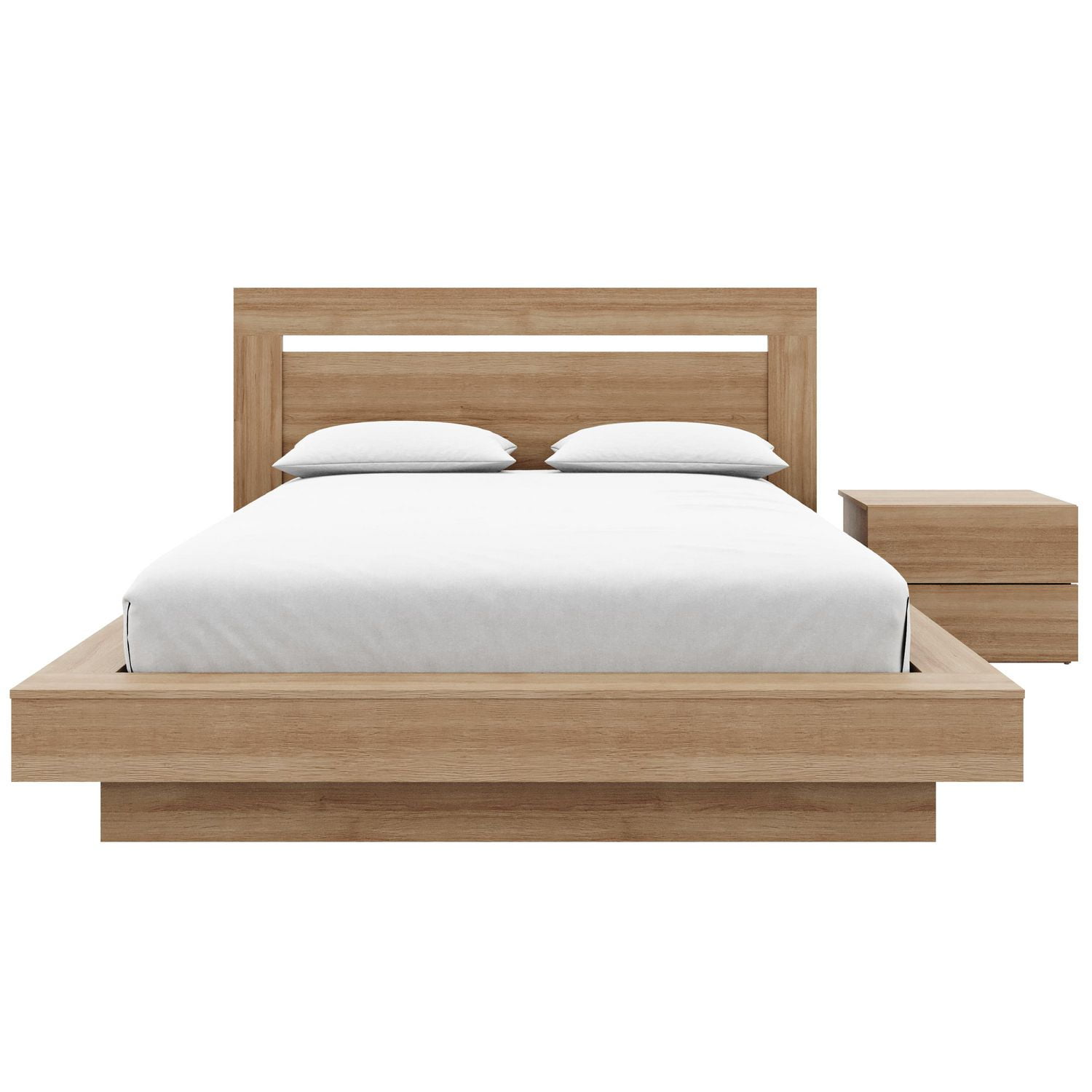 Byron 3-Piece Bedroom Set with Platform Bed, Headboard and Nightstand