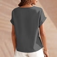 thumbnail image 4 of Itsame Short Shirt Sleeved Tops for Womens New Round Neck T-Shirt Blouses Gray Size 2XL, 4 of 5