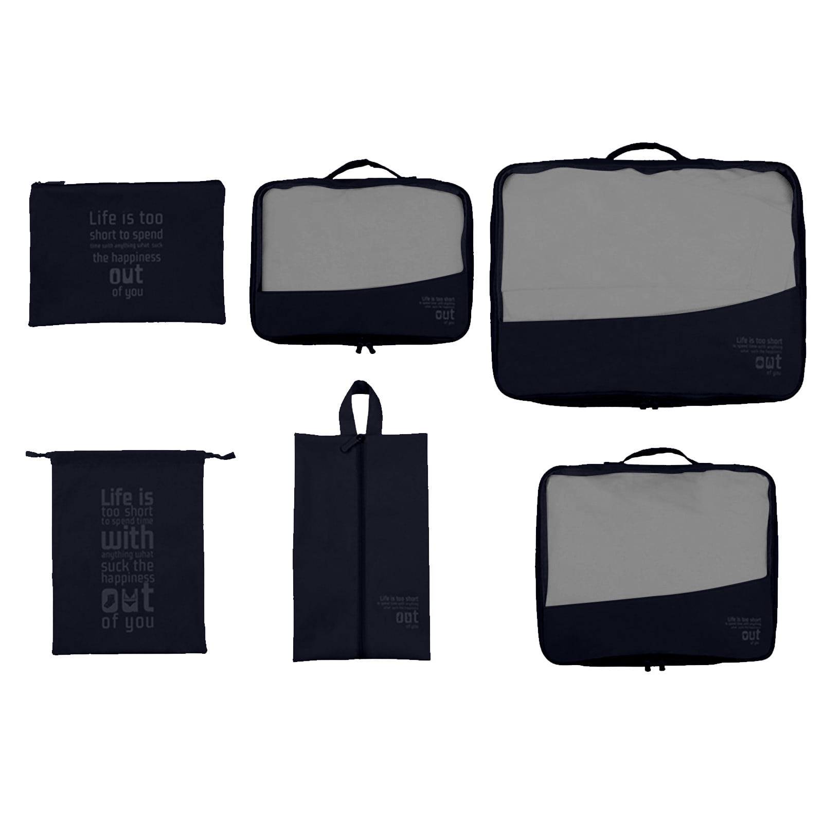 JMYHOAM Travel Bag Packing Cubes For Travel, 6 Set Luggage Organizers With Shoe Bag, Electronics Bag, Cosmetics Bag, Compression Cells, Accessories Bags With Lightweight Fabric Outdoor Activities