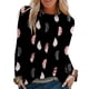 thumbnail image 3 of Camisas Para Mujer Casual Cuello Redondo Manga Larga Impreso Camisa Suelta Blusa Tops Odeerbi ODB129425, 3 of 5