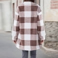 thumbnail image 7 of Elvqul Womens Jacket Outerwear no Hood Fleece Winter Sweaters Casual Plaid Coat for Women Thermal, 7 of 7