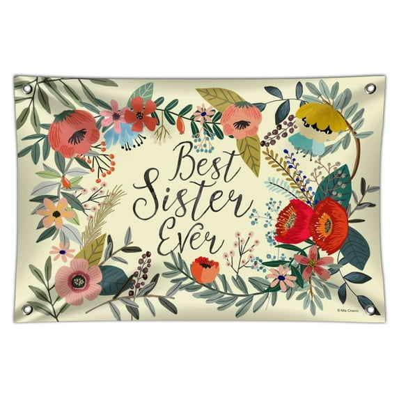 Best Sister Ever Floral Home Business Office Sign