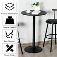 thumbnail image 6 of Pemberly Row 24 inch Round Pub Table Bistro Bar Table W/Metal Base Black, 6 of 8