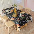 thumbnail image 3 of Red Mushroom Flower Black Pattern Rectangle Tablecloth 60"x102",Waterproof Polyester Rectangle Table Cloth, Wipeable Spillproof Polyester Tablecloth for Dining, Camping, Indoor and Outdoor, 3 of 6