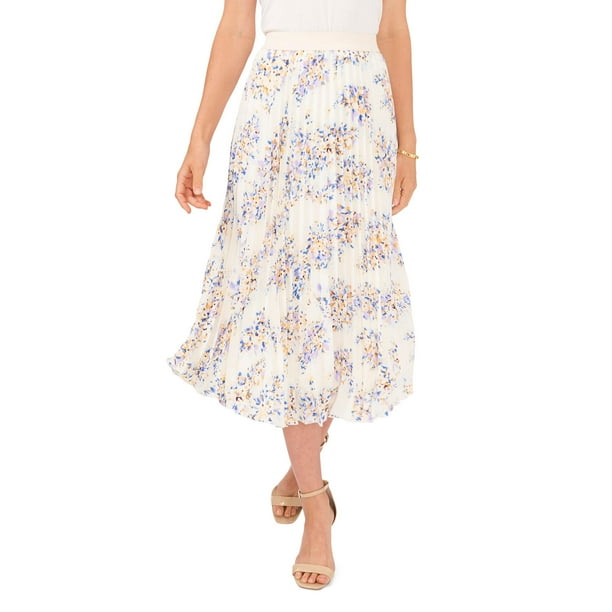 Vince Camuto Women's Trendy Elastic Waist Printed Pleated Midi Skirt ...