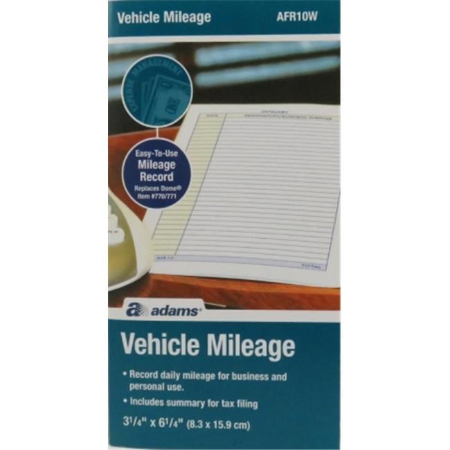 adams afr10w vehicle mileage log book