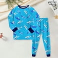 thumbnail image 2 of Hessimy Toddler Boys Girls Spring Summer 2Pcs Long Sleeve Sweatshirt Tops Pants Soft Casual Clothes Sweatsuit, Soft Casual Sweat(Sky Blue,7-8 Years), 2 of 6