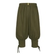 thumbnail image 7 of Ceisia Men's Renaissance Pirate Shorts Steampunk Cosplay Ankle Tie Baggy Loose Historical Costume Casual Performance Pants Army Green XL Gifts for Father, 7 of 7