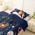 thumbnail image 3 of Erosebridal Rugby Sport Helmet Twin Comforter Sets,Basketball Sport Games Kawaii Stars Print Bedding Set For Kids Boys,Reversible Navy 2-Piece, 3 of 7
