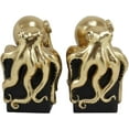 thumbnail image 5 of Ebros Contemporary Gold Color Octopus Bookends Statue Set With Black Base, 5 of 9