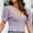 2-Purple, variant on SELONE Crochet Tops for Women Y2k Short Sleeve Tops Blouses Slim Fit T Shirts Puff Sleeve Pullover Tees Tops Solid T-Shirts V Neck Tops Casual Blouses Hollow T Shirts Breathable Pullover Beige L