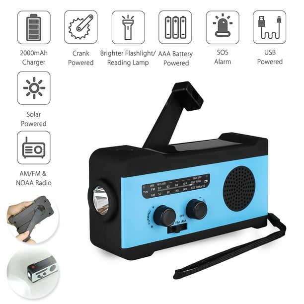 Weather Radio, EEEKit Solar Hand Crank Emergency Weather Radio, NOAA AM
