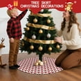 thumbnail image 5 of 30 Inch Christmas Tree Skirt – Velvet Plush Tree Mat, Soft Thickened Polyester with Red Ties, Single-Sided Printing, Available in 30in/36in/48in, Perfect for Holiday Xmas Tree Decoration, 5 of 7