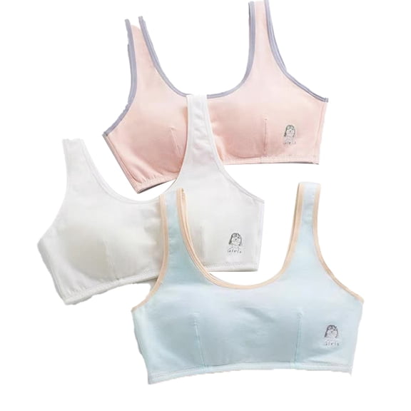 LYMAYTER ‌M-3XL Teens Girls Bra 10-16Y Soft Seamless Summer Breathable Wire-Free for Training Bra