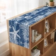 thumbnail image 6 of Table Runners 90 Inches Long Dress Scarves, Navy Blue Coastal Farmhouse Coffee/Dining/Kitchen Table Runner for Living Room, Summer Beach Nautical Starfish Coral Vintage 13x90 Inch, 6 of 9