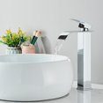 thumbnail image 4 of Chrome Bathroom Sink Faucet Single Handle Tall Waterfall Vessel Mixer Taps Drain For Daily Life, 4 of 12