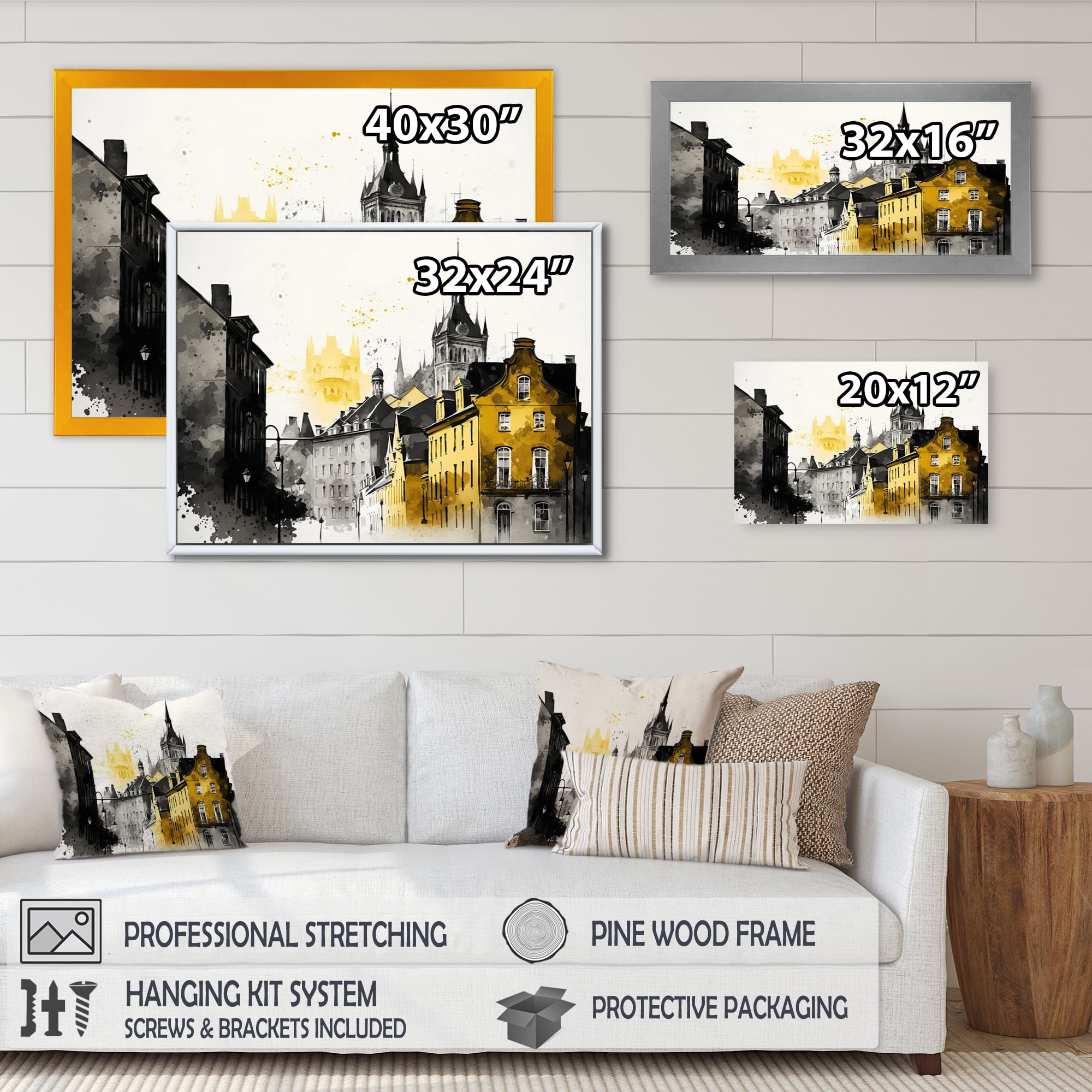 Designart Old Quebec Cityscape I Canvas Wall Art