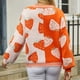 thumbnail image 5 of Suéter de punto con cuello en V para mujer abrigos elegantes con estampado de fresa suaves y acogedores para otoño e invierno, 5 of 9