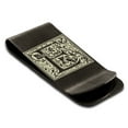 thumbnail image 2 of Stainless Steel Letter E Initial Floral Box Monogram Engraved Engraved Money Clip Credit Card Holder, 2 of 2