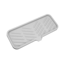 Unique Bargains Soap Dish Keep Soap Dry for Bathroom Kitchen Silicone Light Gray 23x10cm