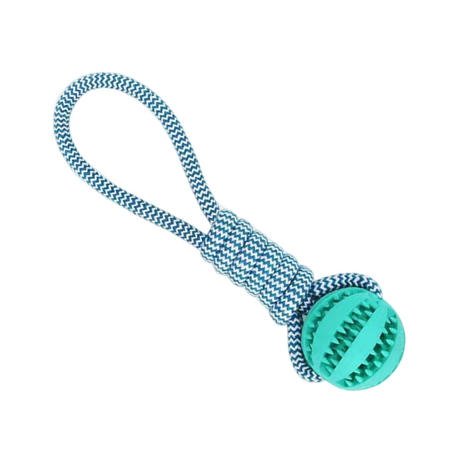 Dog Ball with Rope Tug of War Toy Interactive Dog Toy Dog Rope Toy Blue