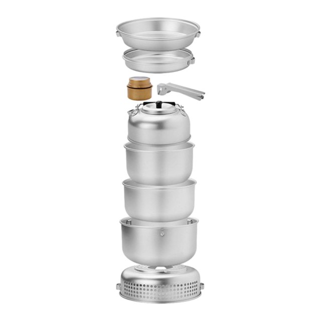 Juego de utensilios de cocina para acampar Zulema equipo portátil compacto y ligero