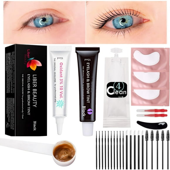 AIR-Lash Tint Kit, Eyebrow Eyelash Dye Kit Black At Home DIY Salon Professional Training kit Long Time kept Lash Tinting Black Lasting 8 weeks (Black lash dye kit)