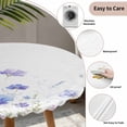 thumbnail image 3 of Lavender Flowers Round Tablecloth for 55-60 Inch Tables,Fitted Table Cover with Elastic Edge,Spring Blooms Botanicals Garden Floral Waterproof Outdoor Table Cloth Protector for Patio Garden Dinner, 3 of 9