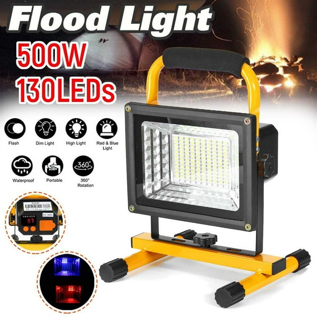 300W-900W Portable LED Rechargeable Floodlight Waterproof Spotlight Battery Powered Searchlight Outdoor Work Lamp Camping ,Powerful Illumination