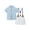 Blue 1, variant on CARETOO Toddler Boy Outfit Clothes Suit Dress Shirt Bowtie Suspender Pants Kid Outfits Cotton Fabric