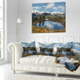 thumbnail image 2 of Designart Lake with Pine Trees Reflecting Sky - Landscape Printed Throw Pillow - 18x18, 2 of 4