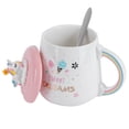 thumbnail image 3 of Taza animal cuchara taza de agua con tapa Linda taza de cerámica taza de café beber accessoriestype 1, 3 of 8