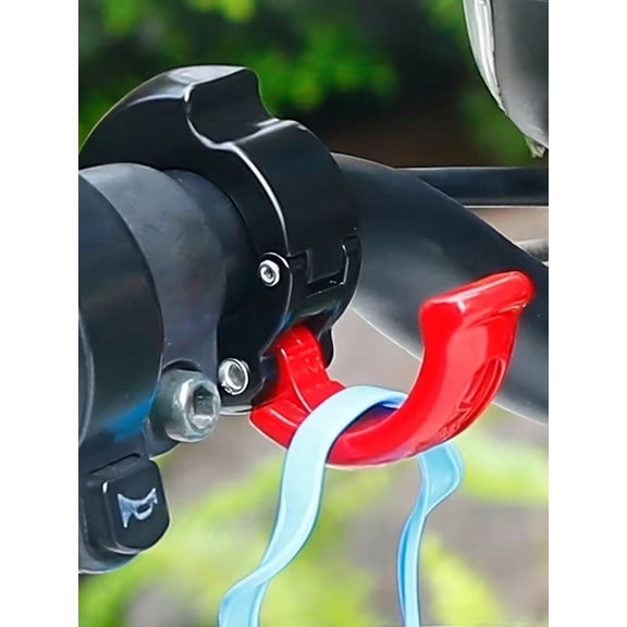 2Pcs Universal Front Hanging Hook for Electric Bike Bicycle Scooter, No Drilling Multifunctional Storage Hook for Helmet Bag Grocery(Red)