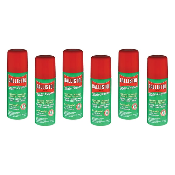 6 Pack Ballistol 1.5 oz Multi-Purpose Oil Lubricant Cleaner and Protectant for Wood, Metal, Rubber