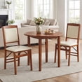 thumbnail image 2 of Costway 2 Pack Folding Dining Chairs Foldable Chairs with PVC Padded Seat & High Backrest Walnut, 2 of 10