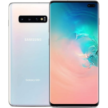 Pre-Owned SAMSUNG Galaxy S10+ Plus G975U 128GB, Prism White Fully Unlocked (LCD Shadow) (Refurbished: Good)