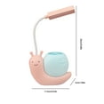 thumbnail image 3 of Byikun Lampe de Bureau LED en Forme d'Escargot pour Enfants avec Porte-Stylo – Protection des Yeux, Cou Réglable à 360°, Chargement USB pour Étudiants – Design Compact et Portable en Jaune, Bleu Ou Rose, 3 of 6