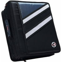 Case It 1.5 Inch Dual D-Ring Z-shaped Zipper Binder, 3 Inch Capacity