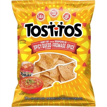 Tostitos Hint of Spicy Queso Flavor Tortilla Chips 245g/8.6 oz., {Imported from Canada}
