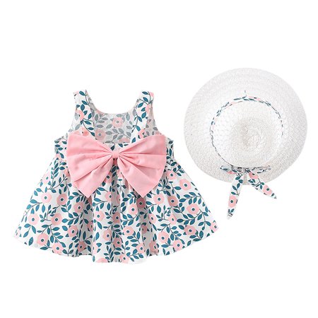 

EHTMSAK Newborn Infant Baby Summer Rainbow Dress for Girls Sleeveless Dresses Sundress Light Blue 0-24M 80/8