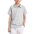 thumbnail image 2 of Dwellite Polo Shirts for Kids Short Sleeve School Uniform Summer Active Striped Tops Back to School 2-13 Years Black 130, 2 of 7