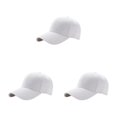 thumbnail image 4 of maskred Casquette de Sport Sangle Réglable Protection Solaire pour Activités Extérieures Style Sportif Polyester Casquette de Baseball Universelle Blanche 3Ensemble, 4 of 6