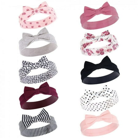 UPC: 0660168585735 | Hudson Baby Infant Girl Cotton Headbands 10pk  Rose  0-24 Months