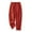 Red, variant on Lovskoo 2024 Women's Cotton Linen Summer Palazzo Pants Solid Color Elastic High Waisted Cropped Pants Casual Slim Trousers Gray-M