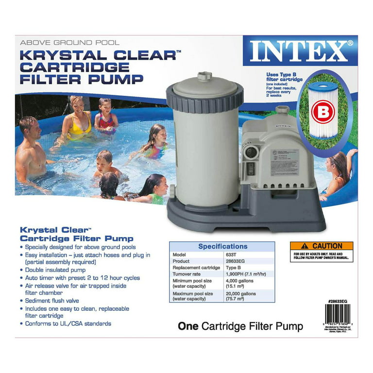 mens Kom op ært Intex Krystal Clear 2500 GPH Filter Cartridge Pump With Timer, 28633EG -  Walmart.com