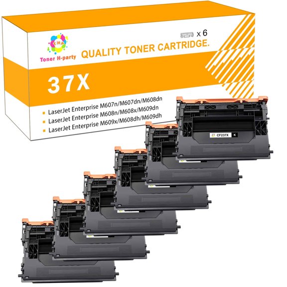 Colorich Compatible 37X 37A Toner Cartridge for HP CF237X CF237A for Use with LaserJet Enterprise M608dn M608n M608x M609dn M609x M631z M633fh M631dn, Flow MFP M631h M632z (Black,6-Pack)